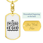 I'm Child Of God Plain Keychain Stainless Steel or 18k Gold Dog Tag Keyring-Express Your Love Gifts