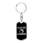 I'm Cute Now Fishing Keychain Stainless Steel or 18k Gold Dog Tag Keyring-Express Your Love Gifts