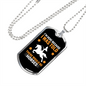 I'm Here Because of Horses Horse Necklace Stainless Steel or 18k Gold Dog Tag 24" Chain-Express Your Love Gifts