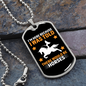 I'm Here Because of Horses Horse Necklace Stainless Steel or 18k Gold Dog Tag 24" Chain-Express Your Love Gifts
