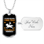 I'm Here Because of Horses Horse Necklace Stainless Steel or 18k Gold Dog Tag 24" Chain-Express Your Love Gifts