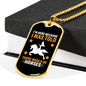 I'm Here Because of Horses Horse Necklace Stainless Steel or 18k Gold Dog Tag 24" Chain-Express Your Love Gifts