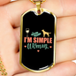 I'm Simple Woman Necklace Stainless Steel or 18k Gold Dog Tag 24" Chain-Express Your Love Gifts