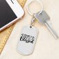 I'm Simply Blessed Keychain Stainless Steel or 18k Gold Dog Tag Keyring-Express Your Love Gifts