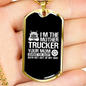 I'm The Mother Trucker Dog Tag Stainless Steel or 18k Gold 24" Chain-Express Your Love Gifts