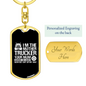 I'm The Mother Trucker Swivel Keychain Dog Tag Stainless Steel or 18k Gold-Express Your Love Gifts
