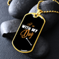 I'm With My Dog Necklace Stainless Steel or 18k Gold Dog Tag 24" Chain-Express Your Love Gifts