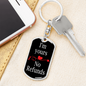 I'm Yours No Refund Keychain Stainless Steel or 18k Gold Dog Tag Keyring-Express Your Love Gifts
