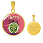 I Need Space Circle Pendant UFO Alien Fan Necklace Stainless Steel or 18k Gold 18-22"-Express Your Love Gifts