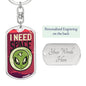 I Need Space Dog Tag Pendant Keychain Stainless Steel or 18k Gold-Express Your Love Gifts