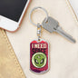 I Need Space Dog Tag Pendant Keychain Stainless Steel or 18k Gold-Express Your Love Gifts