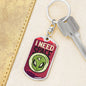 I Need Space Dog Tag Pendant Keychain Stainless Steel or 18k Gold-Express Your Love Gifts