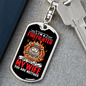 I Only Fear God Firefighter Keychain Stainless Steel or 18k Gold Dog Tag Keyring-Express Your Love Gifts