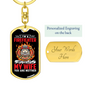 I Only Fear God Firefighter Keychain Stainless Steel or 18k Gold Dog Tag Keyring-Express Your Love Gifts