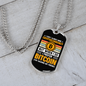 I Prefer Bitcoin Crypto Necklace Stainless Steel or 18k Gold Dog Tag 24" Chain-Express Your Love Gifts