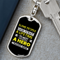 I Raised A Hero Keychain Stainless Steel or 18k Gold Dog Tag Keyring-Express Your Love Gifts
