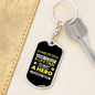 I Raised A Hero Keychain Stainless Steel or 18k Gold Dog Tag Keyring-Express Your Love Gifts