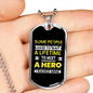 I Raised A Hero Necklace Stainless Steel or 18k Gold Dog Tag 24"-Express Your Love Gifts