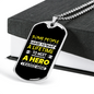 I Raised A Hero Necklace Stainless Steel or 18k Gold Dog Tag 24"-Express Your Love Gifts