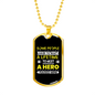 I Raised A Hero Necklace Stainless Steel or 18k Gold Dog Tag 24"-Express Your Love Gifts