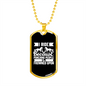 I Ride Because Punching People is Frowned Upon Horse Necklace Stainless Steel or 18k Gold Dog Tag 24" Chain-Express Your Love Gifts