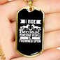 I Ride Because Punching People is Frowned Upon Horse Necklace Stainless Steel or 18k Gold Dog Tag 24" Chain-Express Your Love Gifts