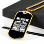 I Ride Because Punching People is Frowned Upon Horse Necklace Stainless Steel or 18k Gold Dog Tag 24" Chain-Express Your Love Gifts