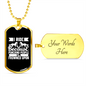 I Ride Because Punching People is Frowned Upon Horse Necklace Stainless Steel or 18k Gold Dog Tag 24" Chain-Express Your Love Gifts