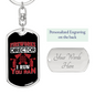 I Run You Ran Firefighter Keychain Stainless Steel or 18k Gold Dog Tag Keyring-Express Your Love Gifts