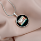 I Said Pspsps Cat Circle Necklace Stainless Steel or 18k Gold 18-22"-Express Your Love Gifts