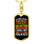 I Shall Not Be Shaken Psalm 62:6 Keychain Stainless Steel or 18k Gold Dog Tag Keyring-Express Your Love Gifts