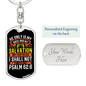 I Shall Not Be Shaken Psalm 62:6 Keychain Stainless Steel or 18k Gold Dog Tag Keyring-Express Your Love Gifts