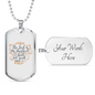 I Shall Not Want Christian Necklace Stainless Steel or 18k Gold Dog Tag 24" Chain-Express Your Love Gifts