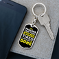 I Stop When Done Swivel Trucker Keychain Dog Tag Stainless Steel or 18k Gold-Express Your Love Gifts