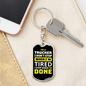 I Stop When Done Swivel Trucker Keychain Dog Tag Stainless Steel or 18k Gold-Express Your Love Gifts
