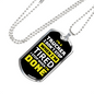 I Stop When Done Trucker Dog Tag Stainless Steel or 18k Gold 24" Chain-Express Your Love Gifts