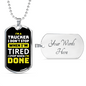 I Stop When Done Trucker Dog Tag Stainless Steel or 18k Gold 24" Chain-Express Your Love Gifts