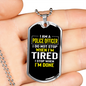 I Stop When I'm Done Necklace Stainless Steel or 18k Gold Dog Tag 24"-Express Your Love Gifts