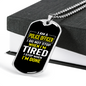 I Stop When I'm Done Necklace Stainless Steel or 18k Gold Dog Tag 24"-Express Your Love Gifts