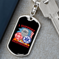 I Support First Responders Firefighter Keychain Stainless Steel or 18k Gold Dog Tag Keyring-Express Your Love Gifts