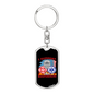 I Support First Responders Firefighter Keychain Stainless Steel or 18k Gold Dog Tag Keyring-Express Your Love Gifts