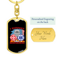 I Support First Responders Firefighter Keychain Stainless Steel or 18k Gold Dog Tag Keyring-Express Your Love Gifts