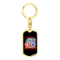 I Support First Responders Firefighter Keychain Stainless Steel or 18k Gold Dog Tag Keyring-Express Your Love Gifts