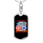 I Support First Responders Firefighter Keychain Stainless Steel or 18k Gold Dog Tag Keyring-Express Your Love Gifts