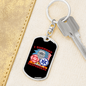 I Support First Responders Firefighter Keychain Stainless Steel or 18k Gold Dog Tag Keyring-Express Your Love Gifts