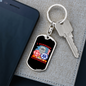 I Support First Responders Firefighter Keychain Stainless Steel or 18k Gold Dog Tag Keyring-Express Your Love Gifts