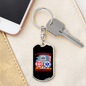 I Support First Responders Firefighter Keychain Stainless Steel or 18k Gold Dog Tag Keyring-Express Your Love Gifts