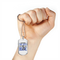 I Support The Guys In Blue Necklace Stainless Steel or 18k Gold Dog Tag 24"-Express Your Love Gifts