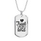 I Trust The Lord Christian Necklace Stainless Steel or 18k Gold Dog Tag 24" Chain-Express Your Love Gifts