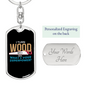 I Turn Wood To Things Swivel Keychain Woodworker Dog Tag Stainless Steel or 18k Gold-Express Your Love Gifts
